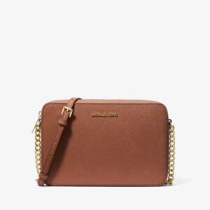Michael Kors Jet Set Large Saffiano Leather Crossbody Bag with Chain